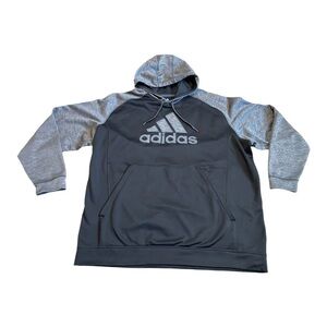 Adidas Men's Black and Gray Hoodie